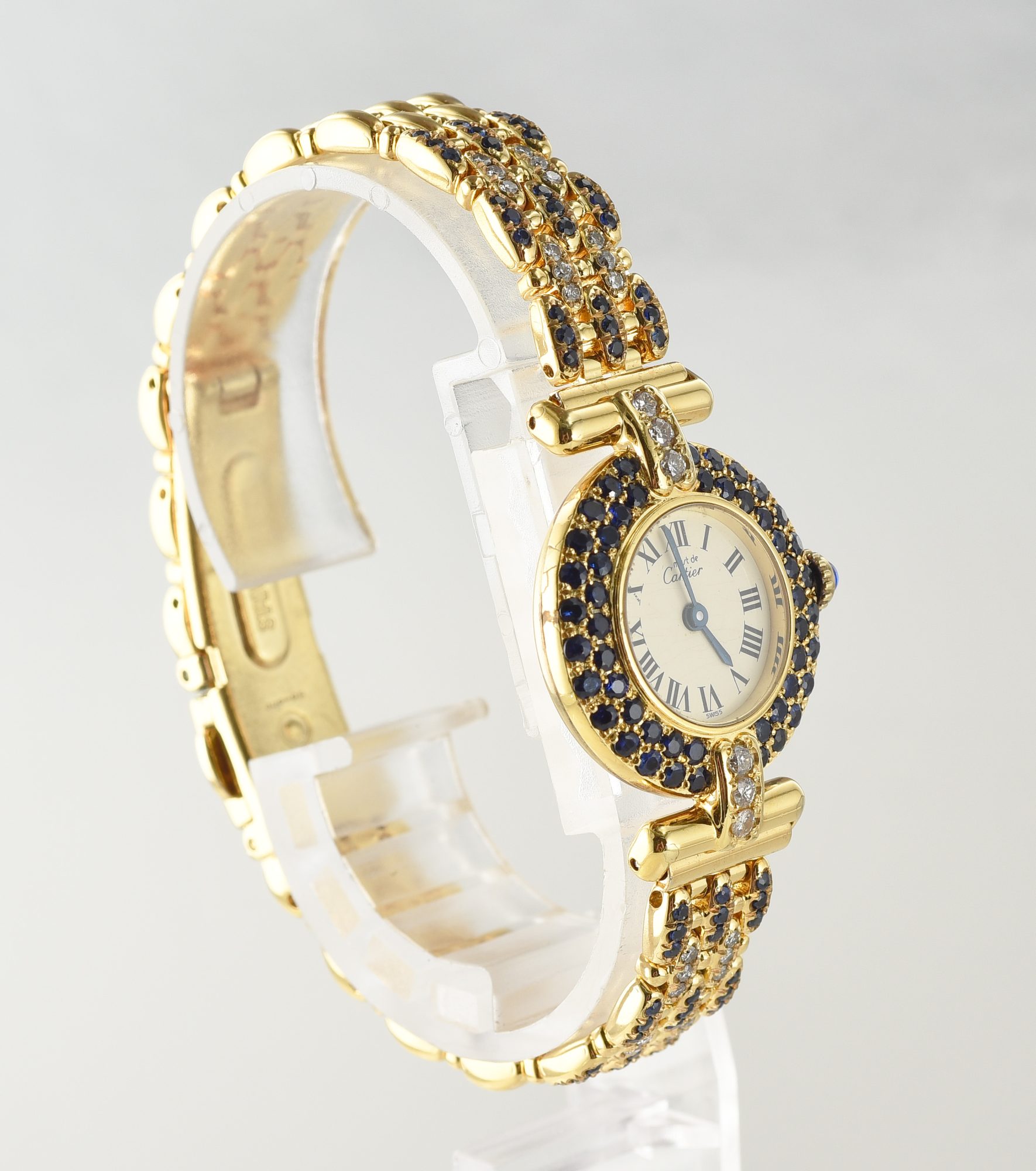 1988 Must de Cartier In Gold Vermeil over Silver w/Diamonds,Sapphires Ref.590002 w/papers - Image 5