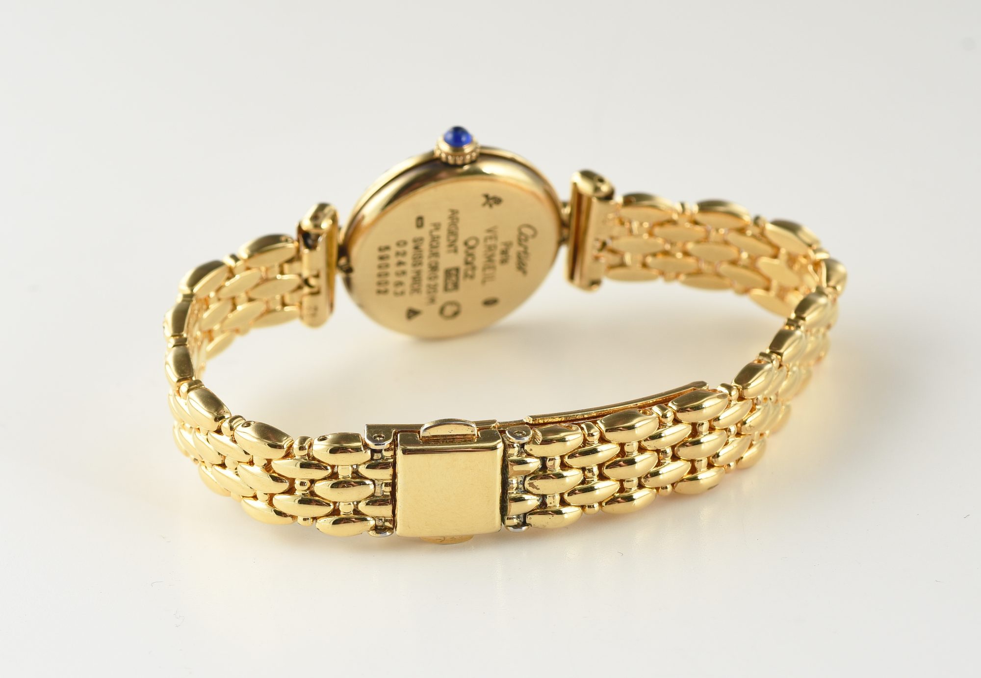 1988 Must de Cartier In Gold Vermeil over Silver w/Diamonds,Sapphires Ref.590002 w/papers - Image 6