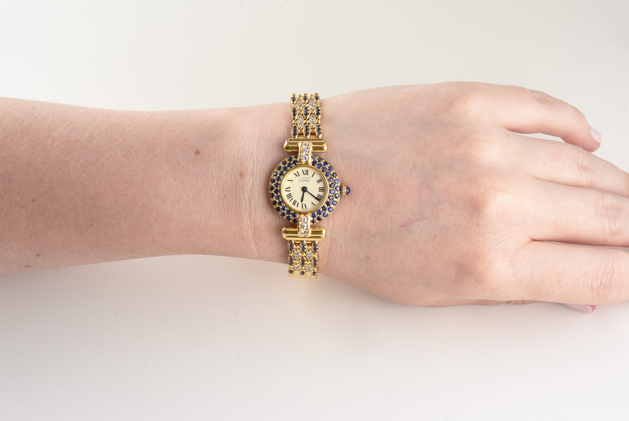 1988 Must de Cartier In Gold Vermeil over Silver w/Diamonds,Sapphires Ref.590002 w/papers - Image 3