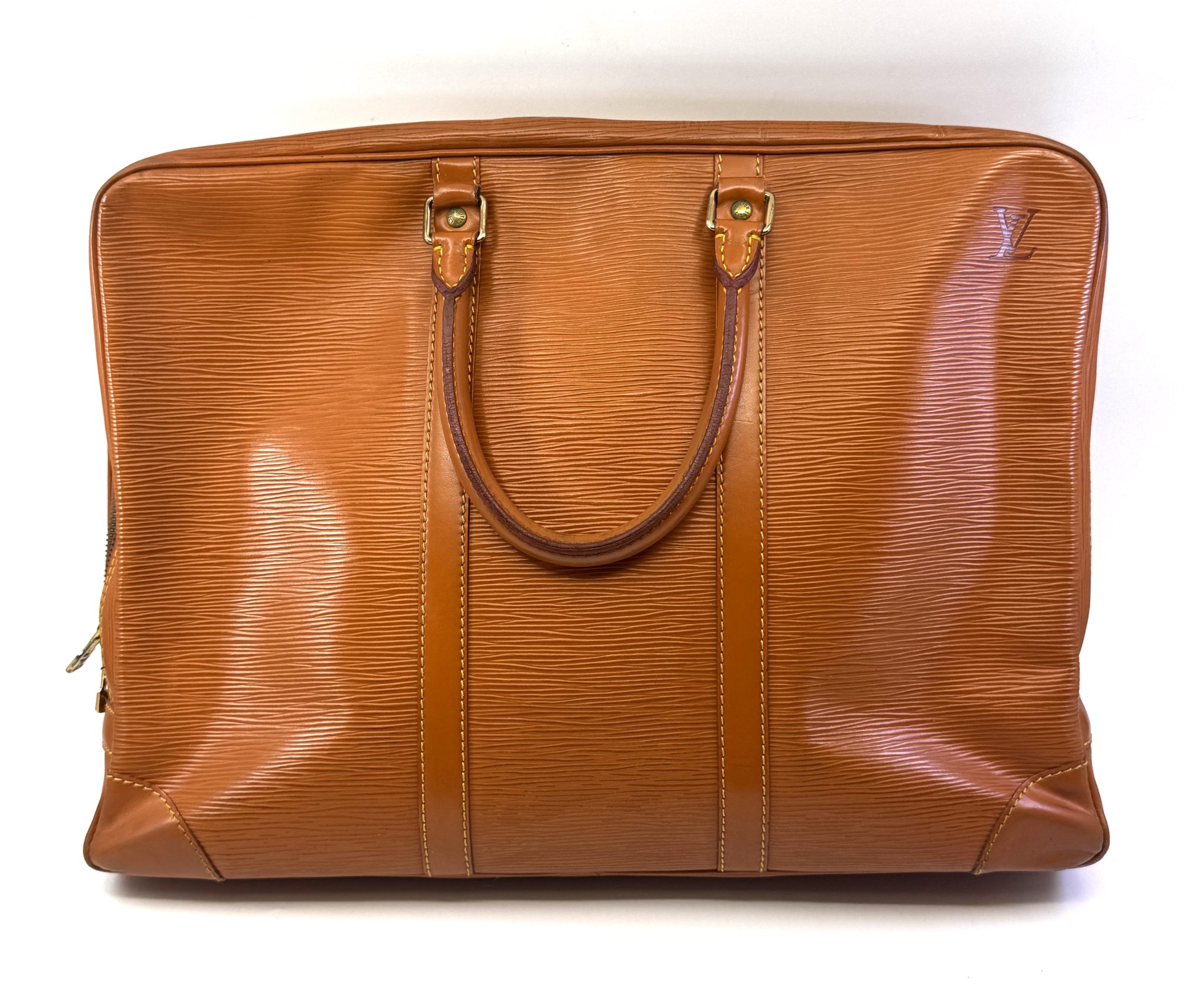 Authentic Louis Vuitton Epi Porte Jour Breifcase, Brown color Leather M54478 - Image 3