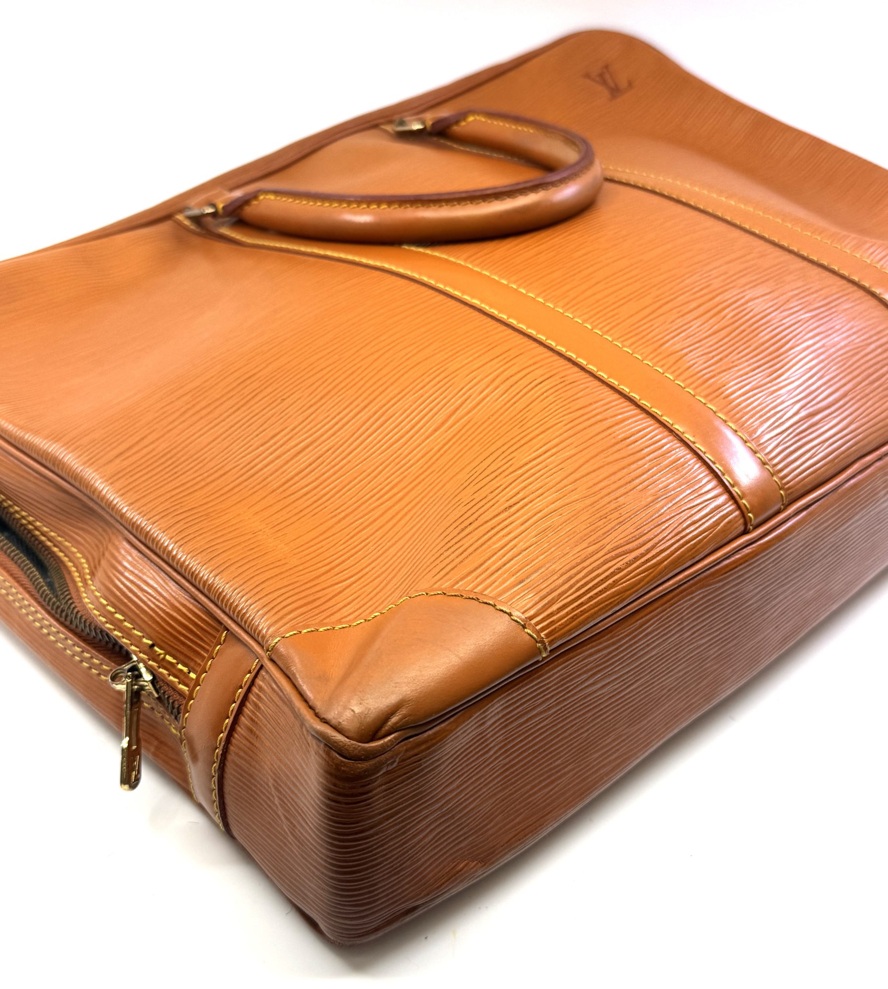 Authentic Louis Vuitton Epi Porte Jour Breifcase, Brown color Leather M54478 - Image 5