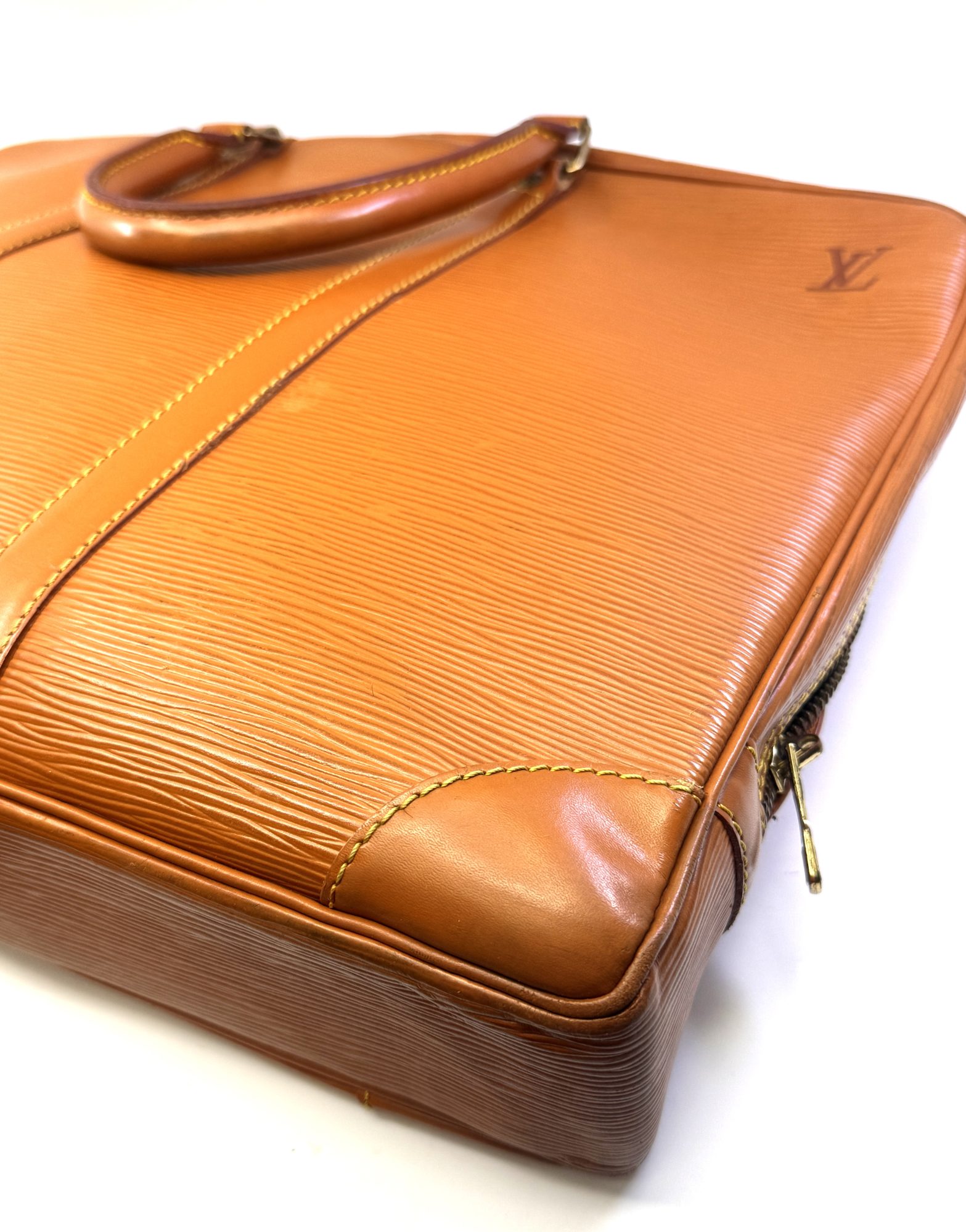 Authentic Louis Vuitton Epi Porte Jour Breifcase, Brown color Leather M54478 - Image 8
