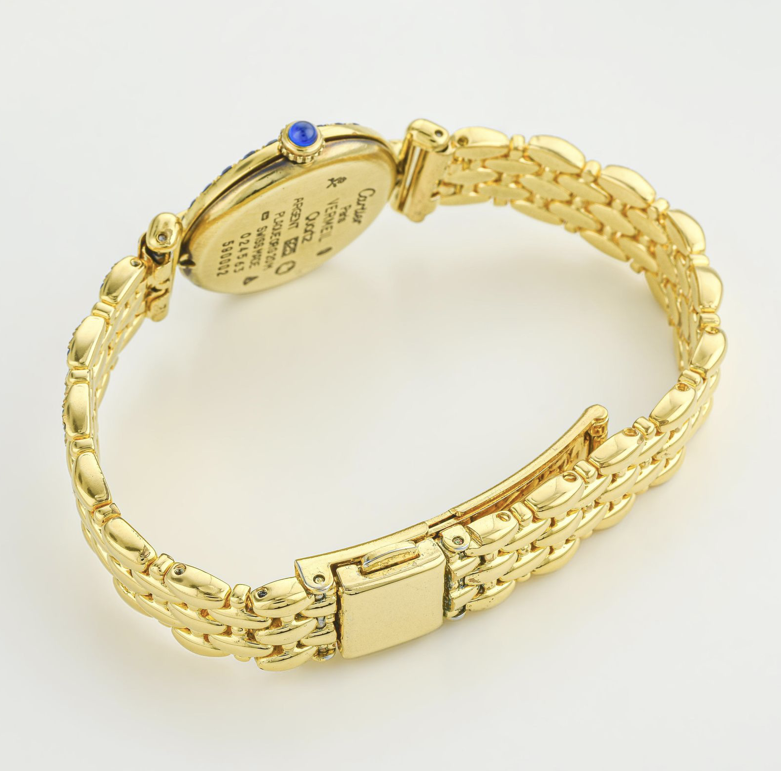 1988 Must de Cartier In Gold Vermeil over Silver w/Diamonds,Sapphires Ref.590002 w/papers - Image 11
