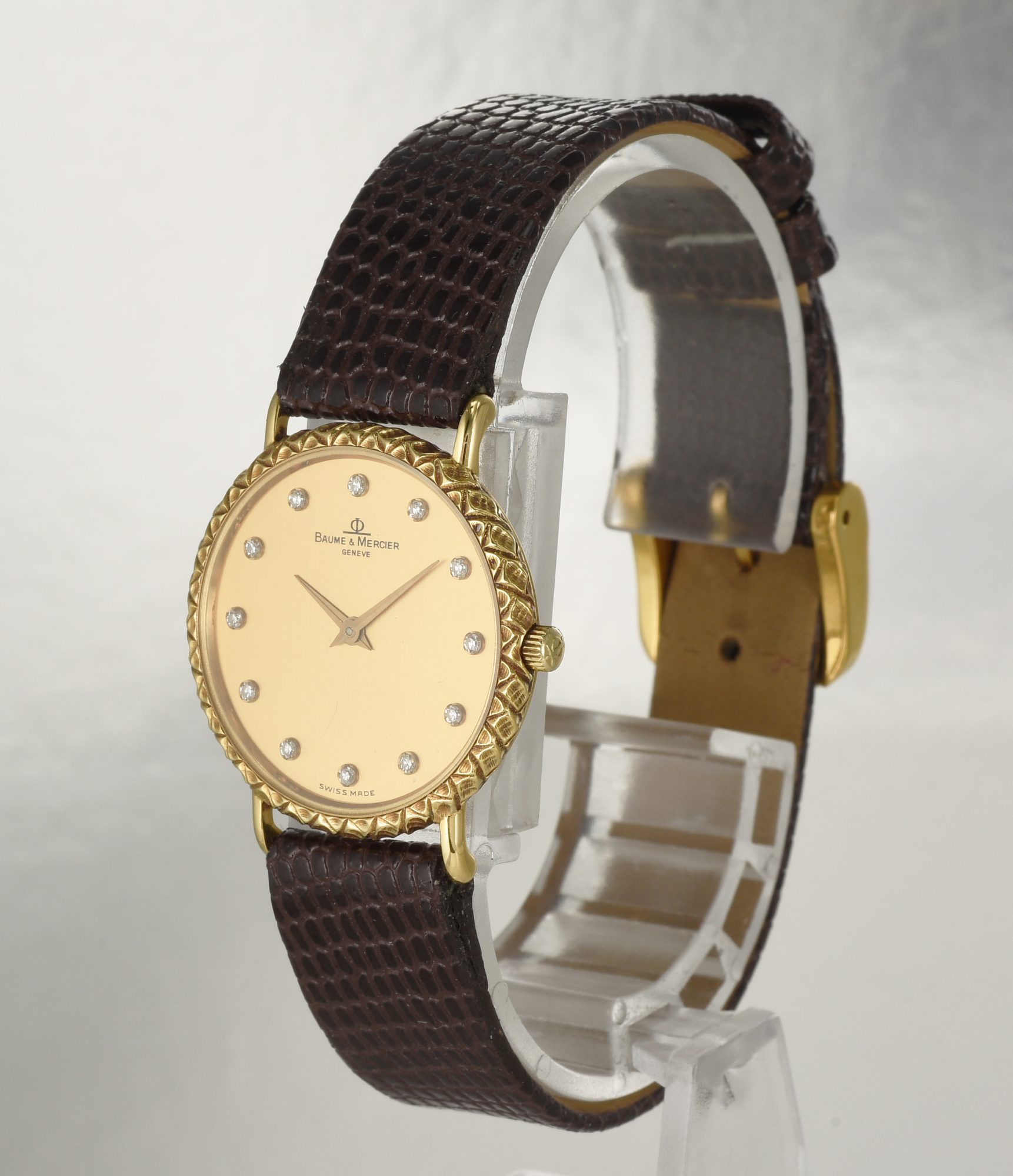 Vintage 1990s BAUME & MERCIER 18K Yellow Gold watch with Diamonds Ref. 16600 - Image 3