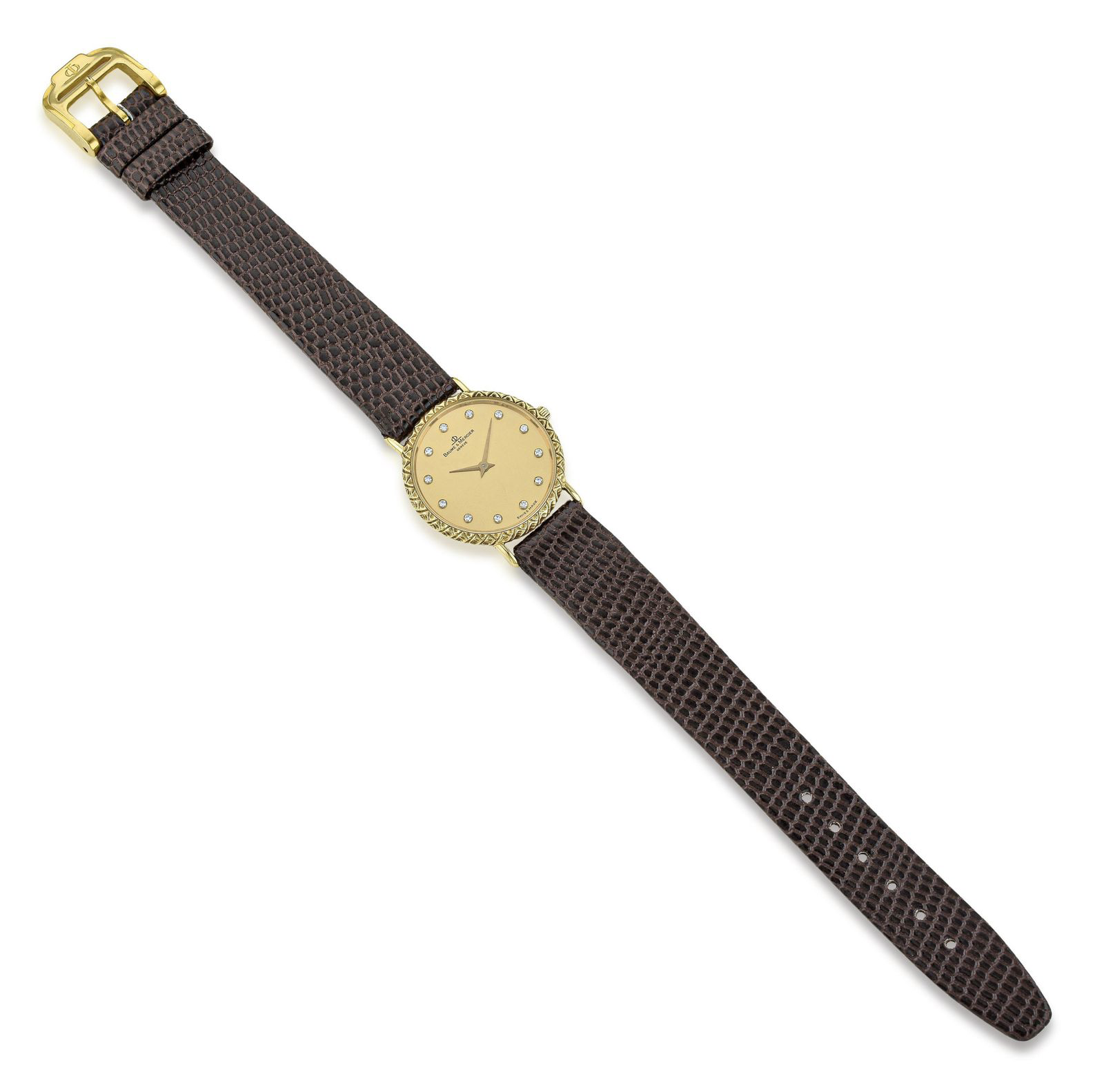 Vintage 1990s BAUME & MERCIER 18K Yellow Gold watch with Diamonds Ref. 16600 - Image 5